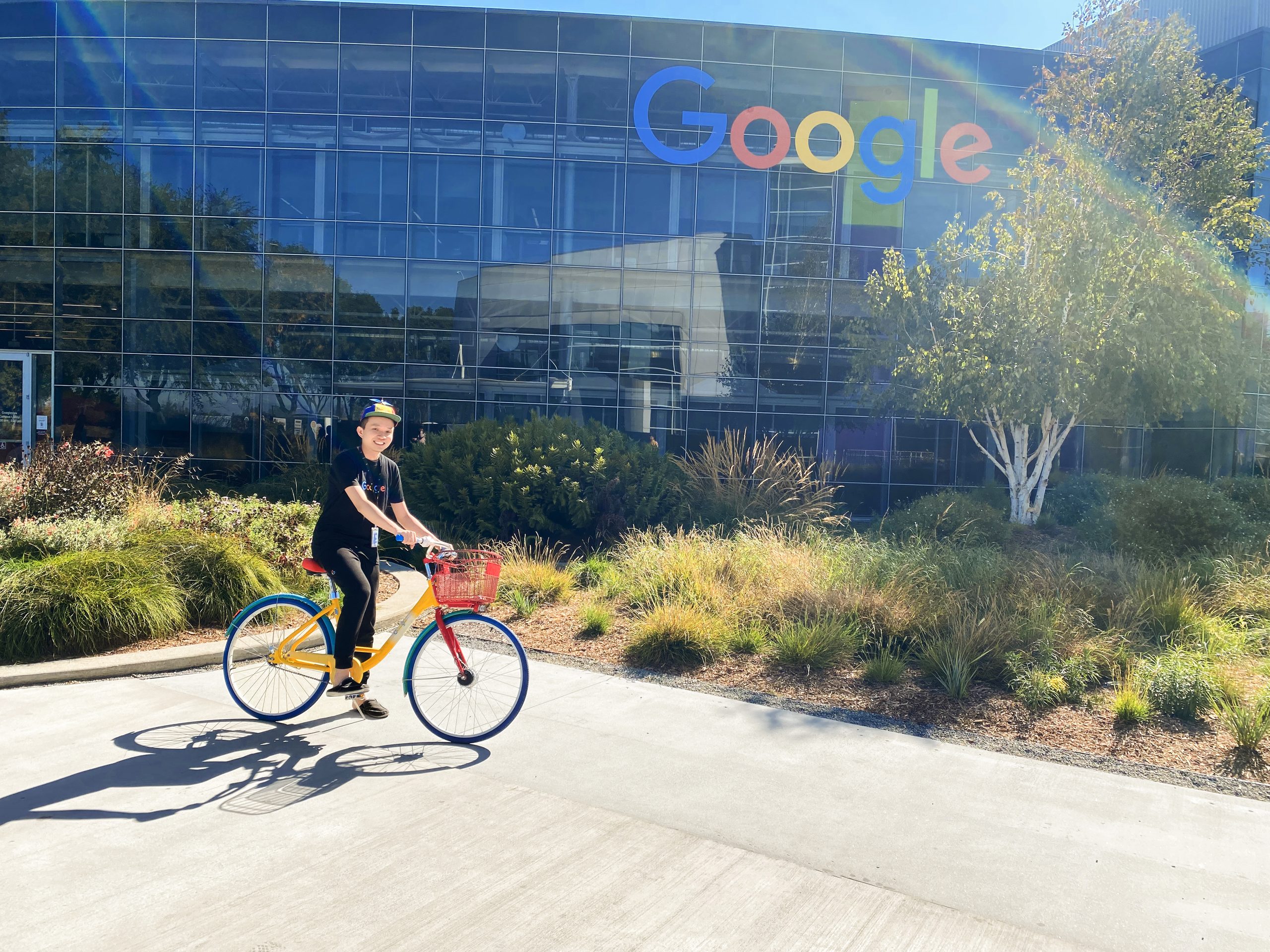 Me Riding a gBike at Google Mountain View Headquarter